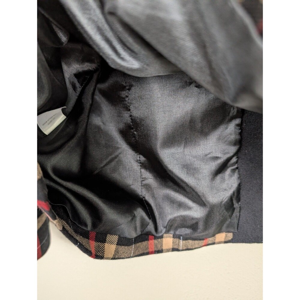 PENDLETON Women's 18 Black Red Tan Plaid 100% Virgin Wool Lined Button Jacket - Picture 9 of 12